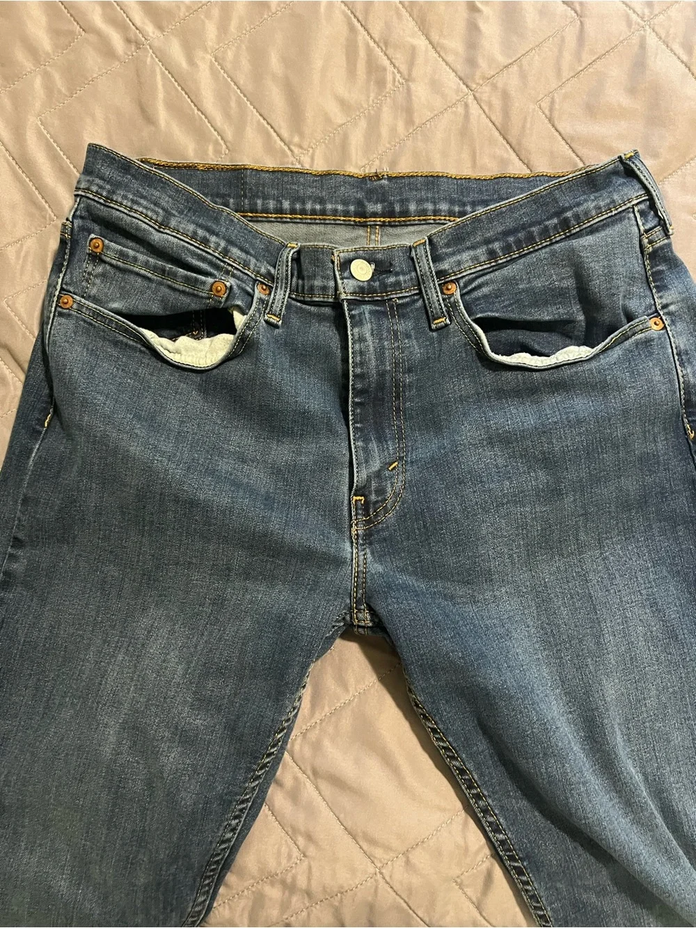 Levi's Men's Light Blue Straight-Leg Denim Jeans 34x32